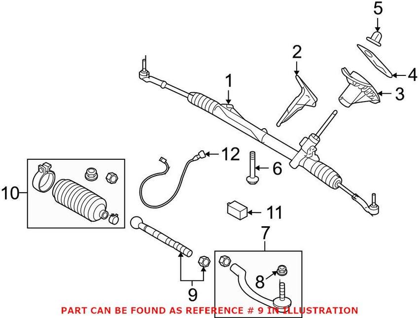 Volvo Tie Rod Front Inner 31406474 Genuine Volvo 31406474